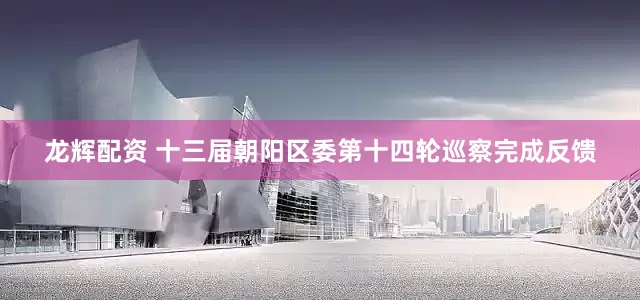 龙辉配资 十三届朝阳区委第十四轮巡察完成反馈